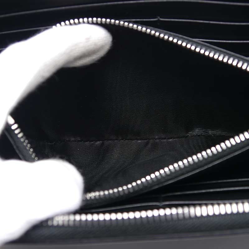 Prada Zip Around Long Wallet Black Leather