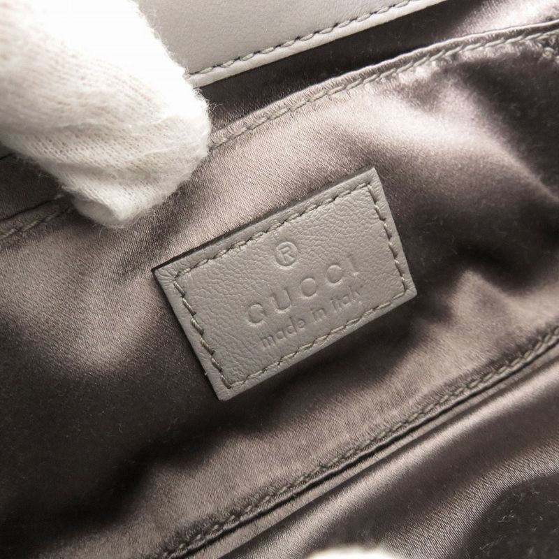 Gucci Horsebit 764339 Leather Gray Shoulder Bag 1515 Gucci