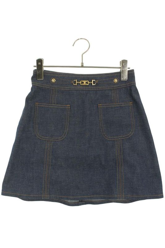 Celine 25SS Rj0330842 Trapeze Denim Mini Skirt Women's 25