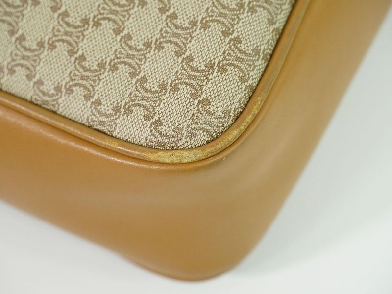 Authentic Celine Macadam Shoulder Bag Pochette PVC Beige Macadam Bag Pre-owned