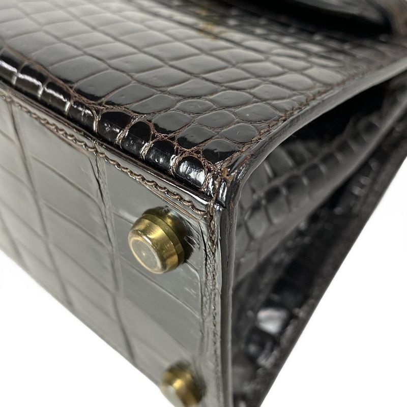 Hermes Shoulder Bag Mini Kelly Dark Brown Outer Stitching/gold Hardware