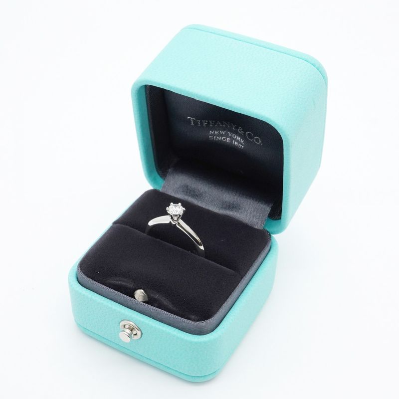 Tiffany & Co Ring Solitaire 1PD Pt950 Platinum Diamond 024ct 8 Ladies