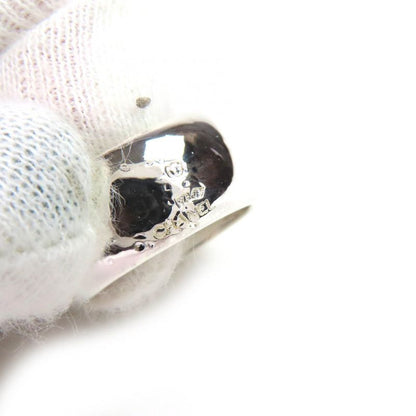 CHANEL Sv925 Logo Engraved Wide Ring Silver Size Approx 13 16.9g Weight Ladies