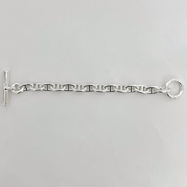Hermes Bracelet Chaine D'ancre MM 14 Frames Silver Excellent Condition Ag