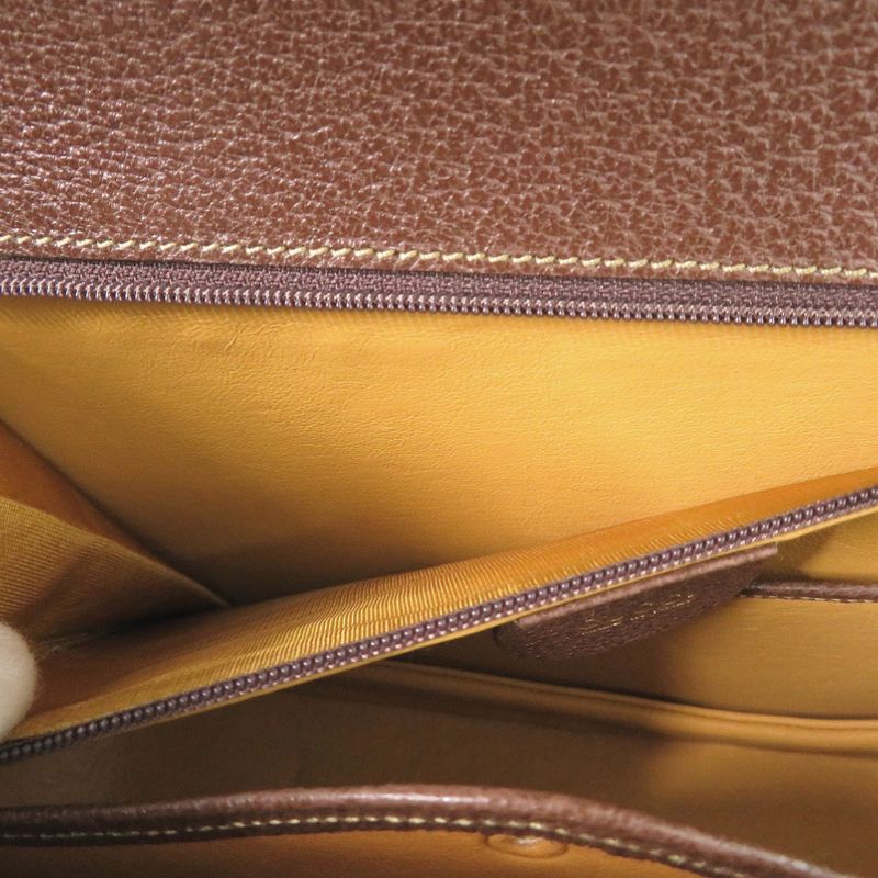 Gucci Bamboo 2WAY 000 926 0633 Leather Brown Handbag Brown 1074 Gucci