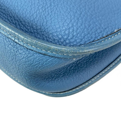 Hermes Shoulder Bag Evelyndu PM Blue Jean Silver Hardware