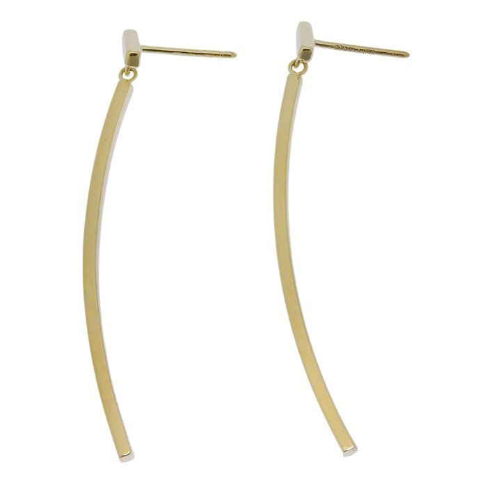 Tiffany & Co T-wire Bar Earrings 18K Yellow Gold 750 Yellow Gold Earring