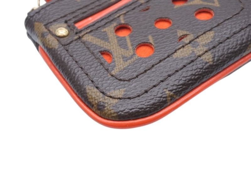 Louis Vuitton Pochette Cles Coin Purse Monogram Perfo Leather Orange — view 5
