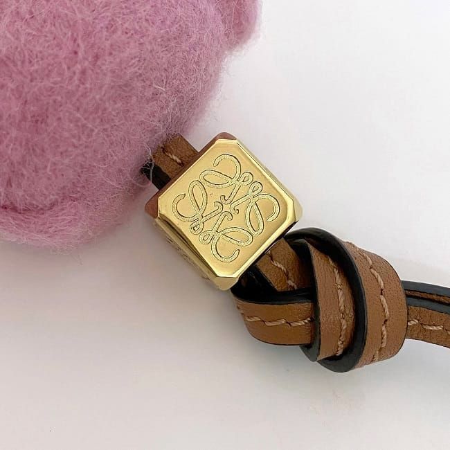 Loewe Elephant Bag Charm Pink Brown Anagram