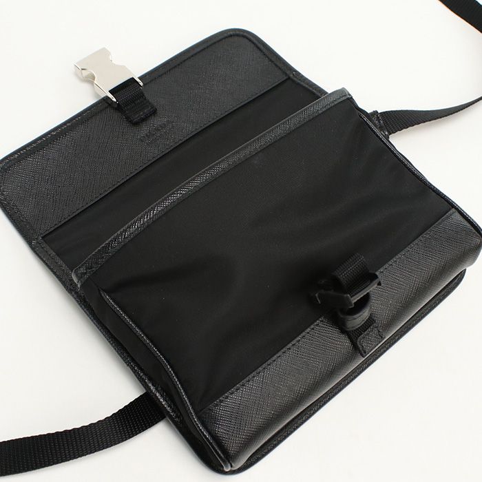 Prada 2zh108 Crossbody Shoulder Bag Nylon Saffiano Leather Men's