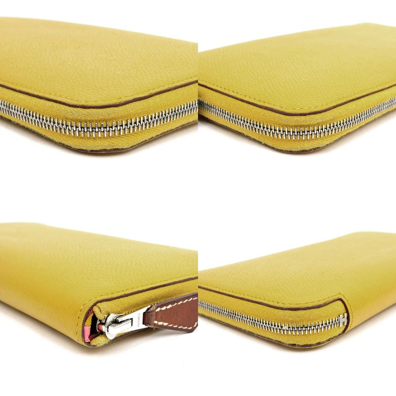 Hermes Azap Long Silk-in Joan Ambre D Engraved Epson Long Wallet