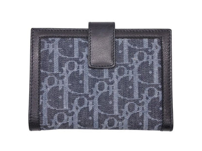 Dior Bifold Wallet Compact Trotter Line Navy Black Orange — view 2