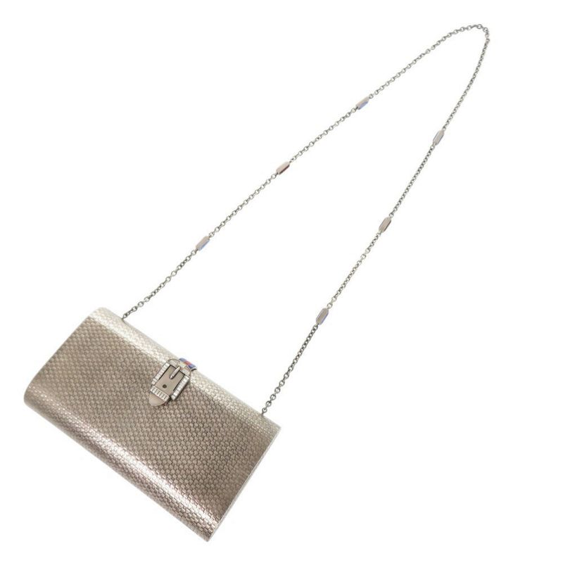 Gucci 725758 Metal Crystal Silver Chain Shoulder Bag Shoulder Bag 0347 Gucci