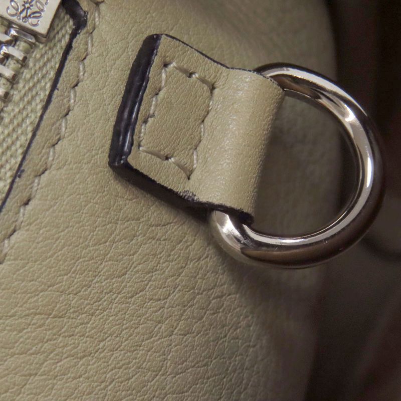 Loewe Amazona 2WAY Handbag Calf Women Leather Strap Crossbody Beige Tan