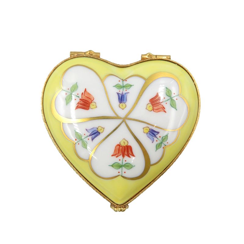 Tiffany & Co Vintage Heart Shape Flower Pottery GP Yellow White Accessory Case
