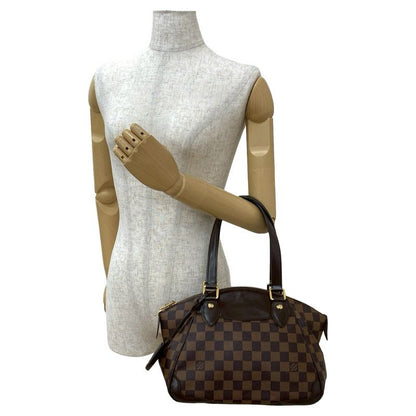 Louis Vuitton Verona PM Damier Leather Handbag Tote Bag Brown