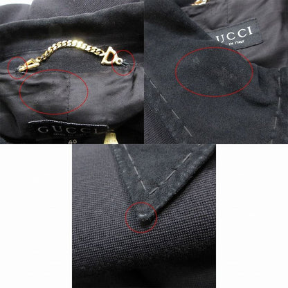 Gucci Tom Ford Period Vintage Gold Button Suede Switching Knit Jacket Outerwear