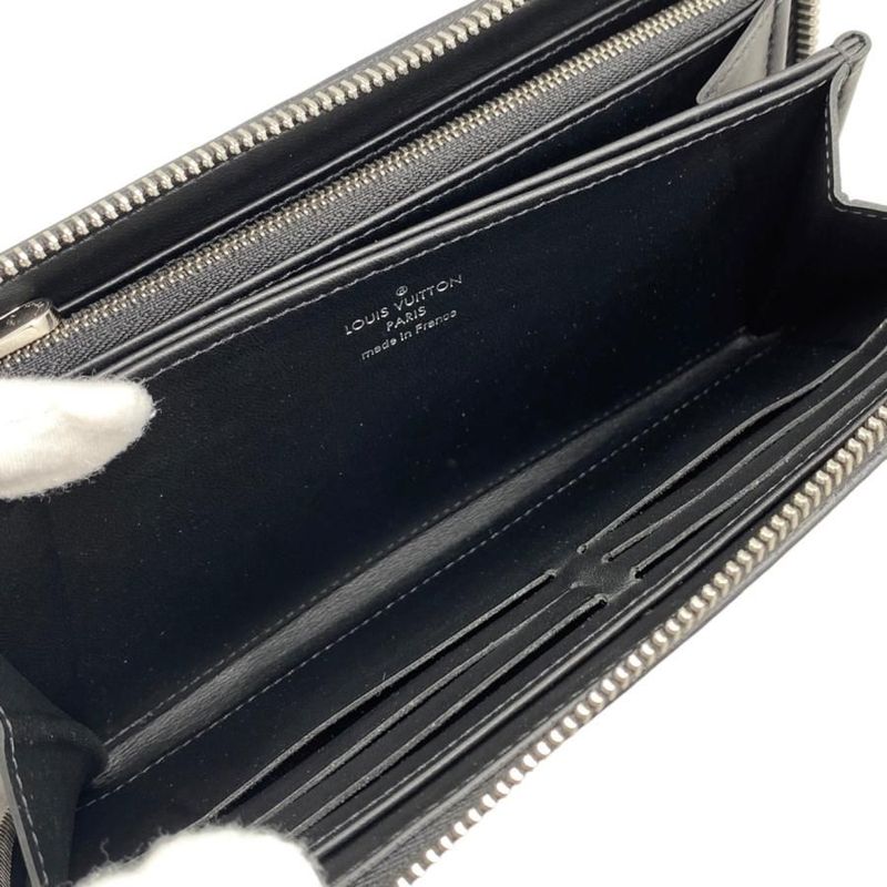 Louis Vuitton Long Wallet Zippy Wallet M61867 Monogram Mahina Noir Black Louis