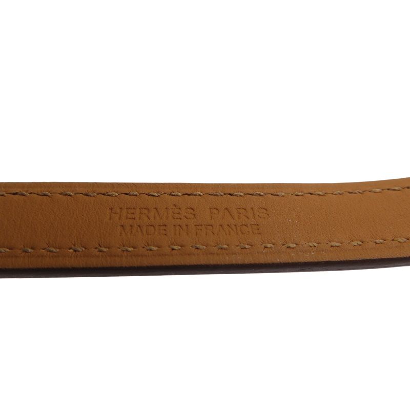 Hermes Rival Doubletour Engraved U Vossift Orange 2-strand Bracelet 1342 Hermes