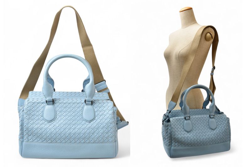 Bottega Veneta Mini Boston Shoulder Bag 2way Bottega Veneta Bag Intrecciato Sky