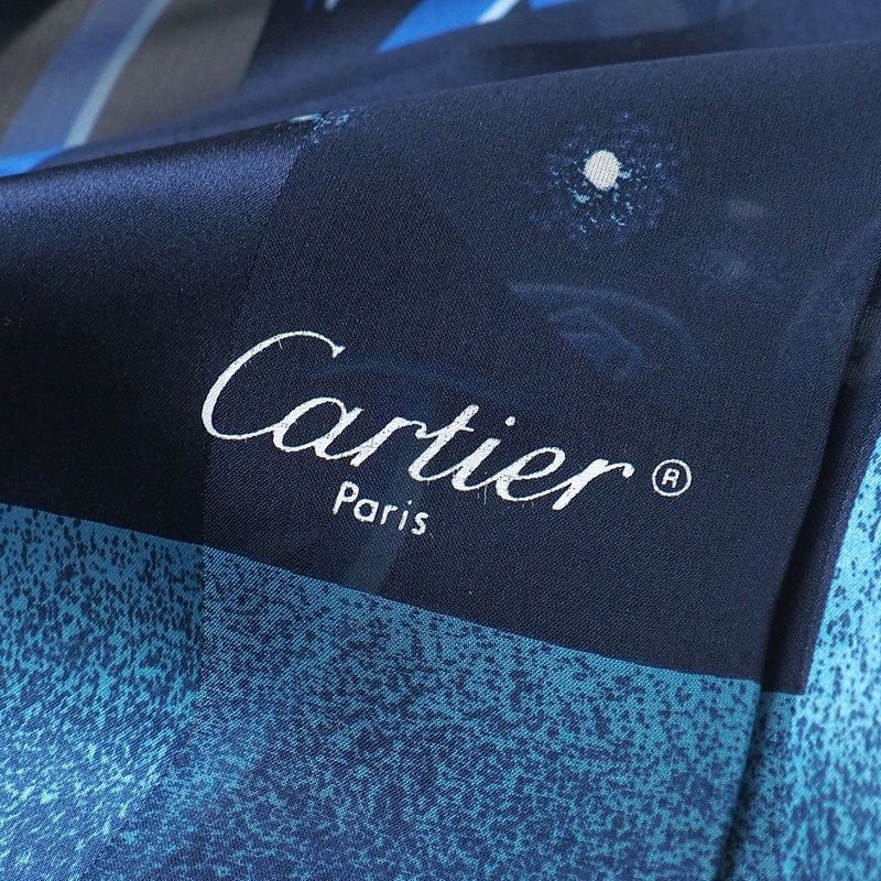 Cartier Scarf Double C Logo All Over Total Silk Large Shawl Scarf 20251015