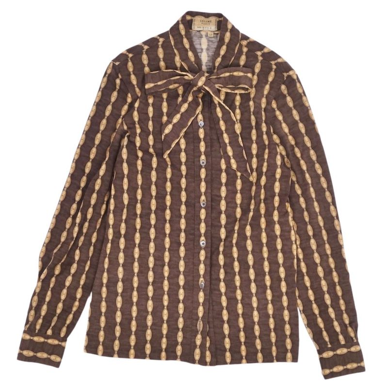 Celine Shirt Blouse Long Sleeves Long Sleeves Wool Italy