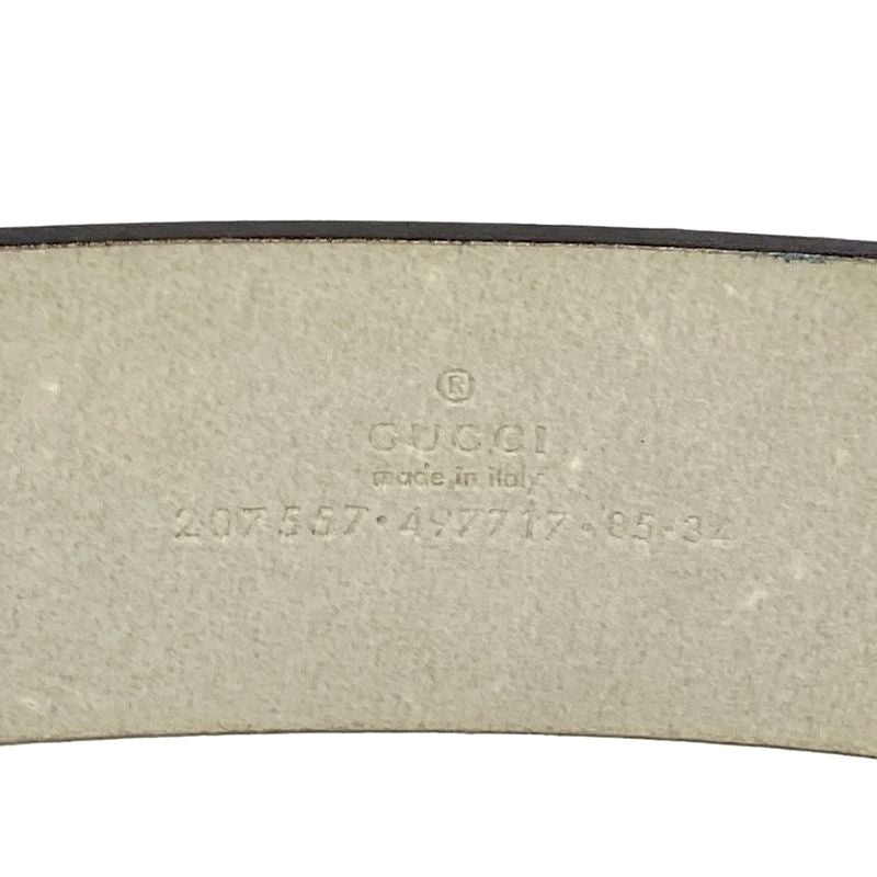 Gucci Belt 85 34 - 207557 White And Gold Heart Cles Strap Leather