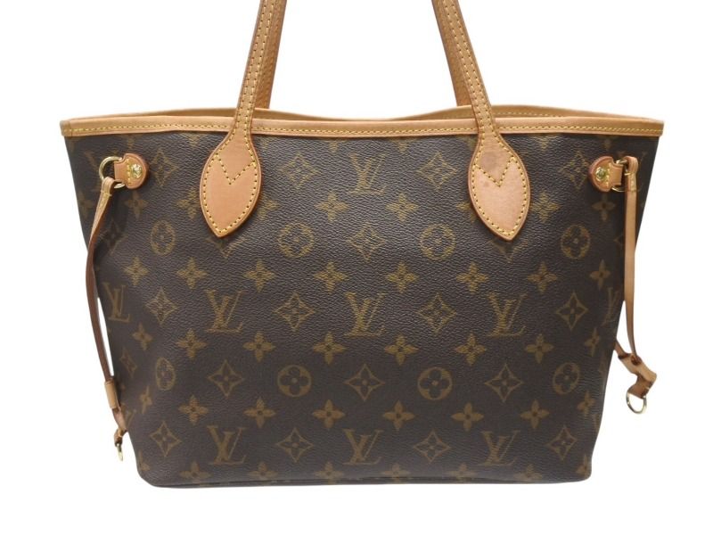 Louis Vuitton Monogram Neverfull PM Tote Bag Brown Vachetta Leather Gold — view 3