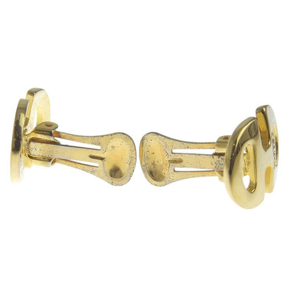 Celine Y2K Vintage Signature Engraved Gold Metal Horsebit Earrings Ring GP