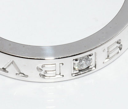 Bulgari Ring 18K White Gold Diamond 1p(004ct) Bzero1 Ring (double Logo Ring )