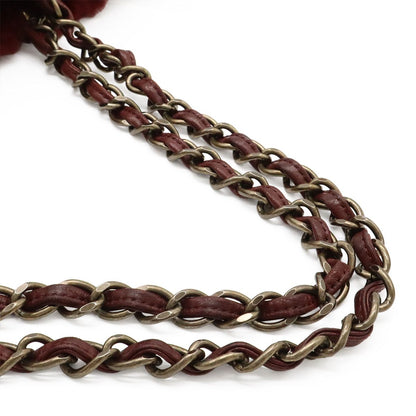 Chanel Lapin Rabbit Fur Coco Mark Chain Bag Shoulder Bag Bordeaux Gold Hardware