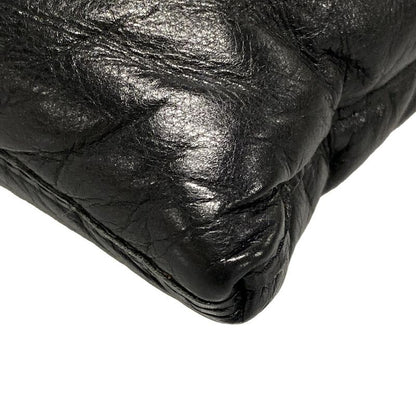 Bottega Veneta Clutch Bag Padetto / Maxi Intrecciato Black Leather