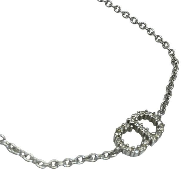 Christian DIOR Bracelet Bangle Clair D LUNE CD Logo Metal Rhinestone Silver