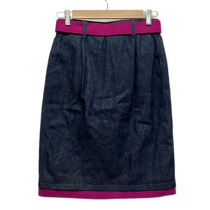 Fendi Jeans Skirt Size IT 40 Women - 592323 Blue And Pink Denim / Slit / Knee