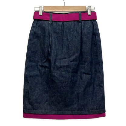 Fendi Jeans Skirt Size IT 40 Women - 592323 Blue And Pink Denim / Slit / Knee