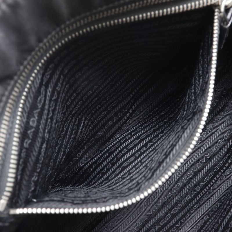 Prada Br2311 Nylon And Leather NERO Black Ladies Tote Bag