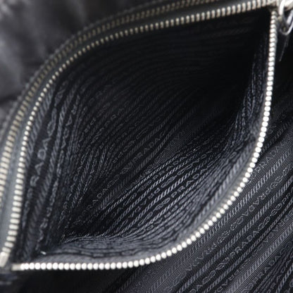 Prada Br2311 Nylon And Leather NERO Black Ladies Tote Bag