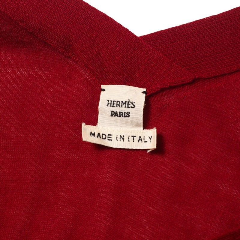 Hermes Knit Size LA V-neck High Gauge Sweater Cashmere Light Hand [recommended