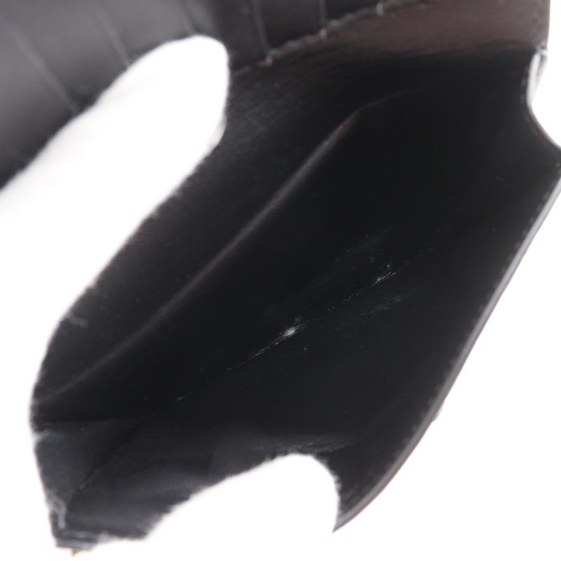 Celine Medium Strap Wallet Calf Black Ladies Bifold Wallet