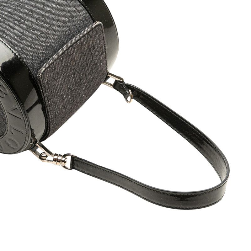 Bulgari Logomania Bee Zero One Black Indigo Denim Patent Leather Women's Bvlgari