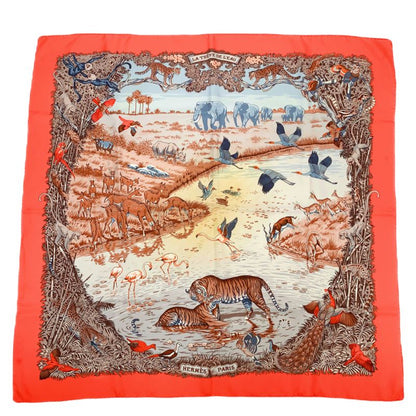 Hermes LA Treve DE LEAU Water Truce Carre 90 Scarf Large Tiger Taiga Animal