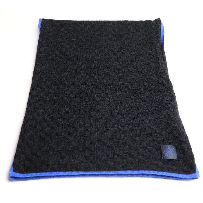 Louis Vuitton Echarpe Edge Scarf Black Blue M70528 My0137 Men's Preowned