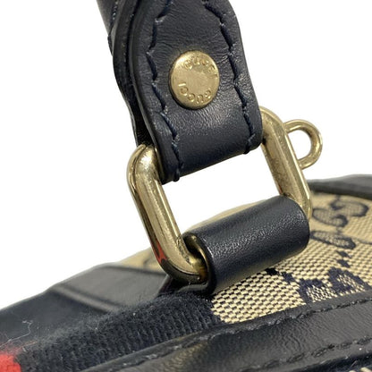 Gucci Handbag GG Pattern 269876 Navy X Ivory X Red Mini Boston Leather