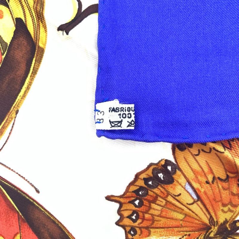 Hermes Carre 90 Farandole Dances Of Provence Blue And Multicolor Scarf Silk