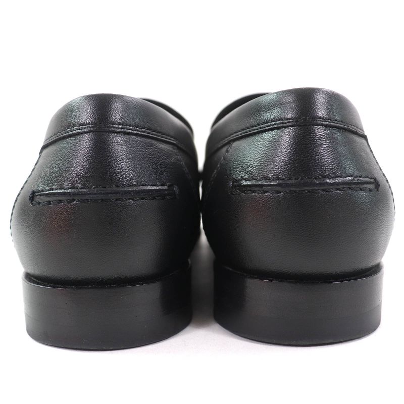 Hermes Destin Leather Silver Hardware Kelly Buckle Loafer Black 35.5 With Box