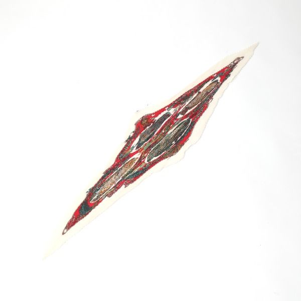 Hermes Pleated Carré Pleated Scarf Grands Fonds Deep Sea Fish Scarf Hermes Red