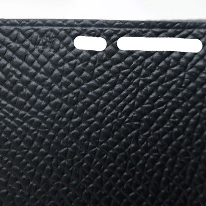Hermes Calvi Duo Black Card Case With Coin Case Epson Leather W