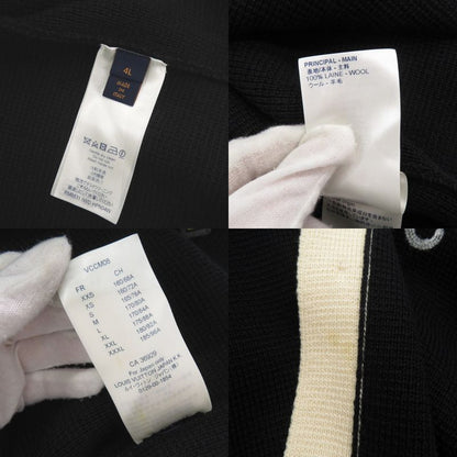 Louis Vuitton Badge Wool Size 4L Black Knitted Cardigan Black LV 0906 Louis