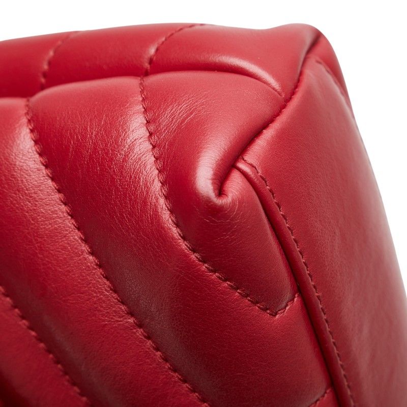 Saint Laurent YSL Logo Lou Lou Toy Bag 467072 Wine Red Leather Women Saint