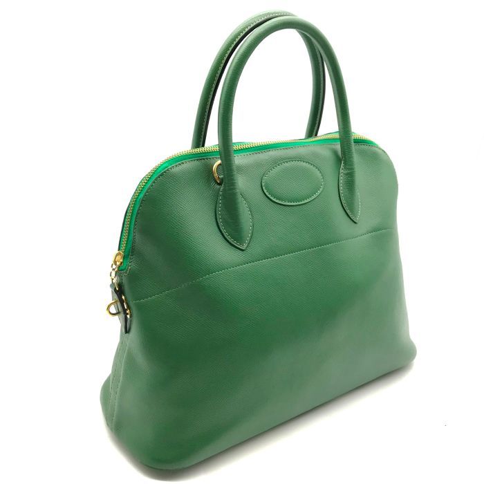 Hermes Bolide 35 Green Epsom Gold Hand Ba Handbag